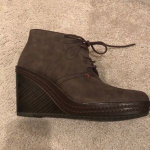 Dr. Scholls Lace Up Wedge Booties